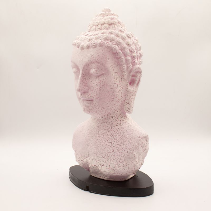 Boeddha borstbeeld lamp Kersenkleur Crackle - Ovale standaard