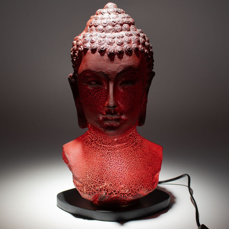 Boeddha-buste lamp Molton Lava - Ovale standaard