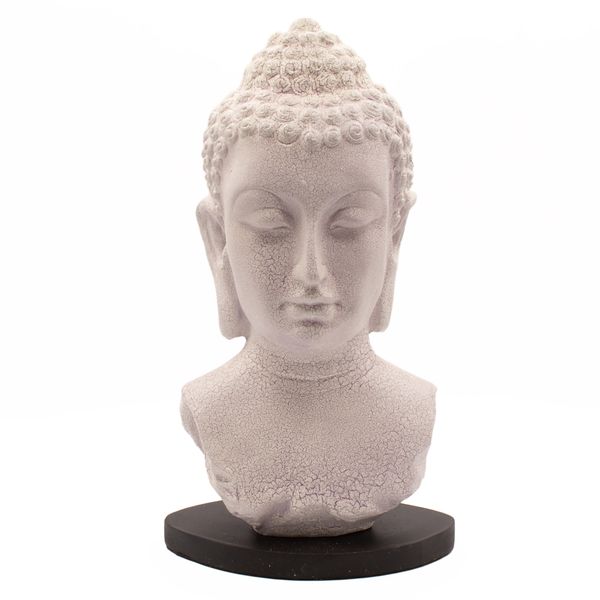 Boeddha-buste-lamp lavendel crackle - ovaal standaard