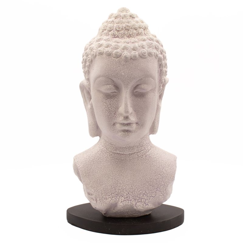 Boeddha-buste-lamp lavendel crackle - ovaal standaard