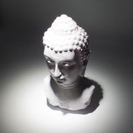 Boeddha-buste-lamp lavendel crackle - ovaal standaard