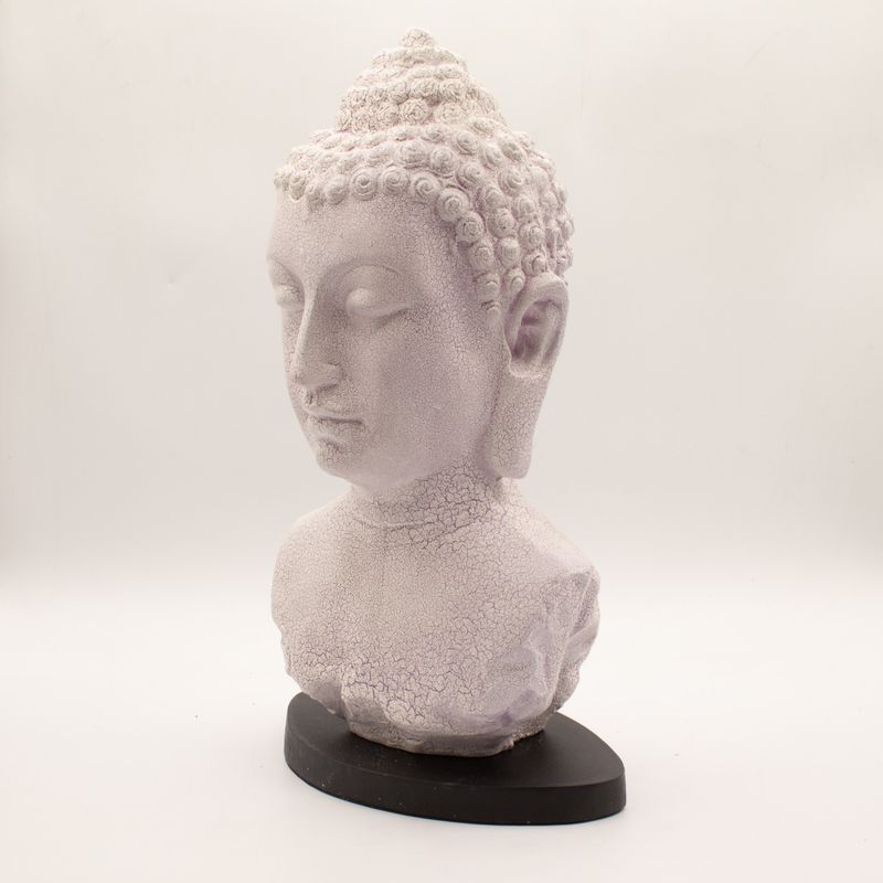 Boeddha-buste-lamp lavendel crackle - ovaal standaard