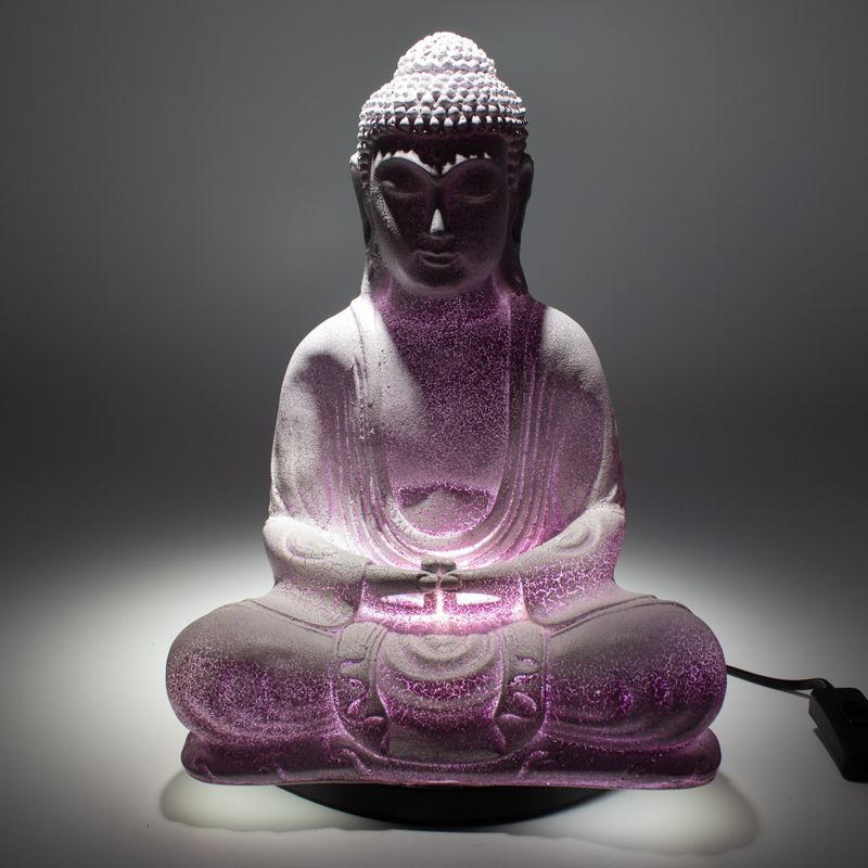 Meditatie Boeddha-lamp Lavendel Crackle - Ovaal Standaard