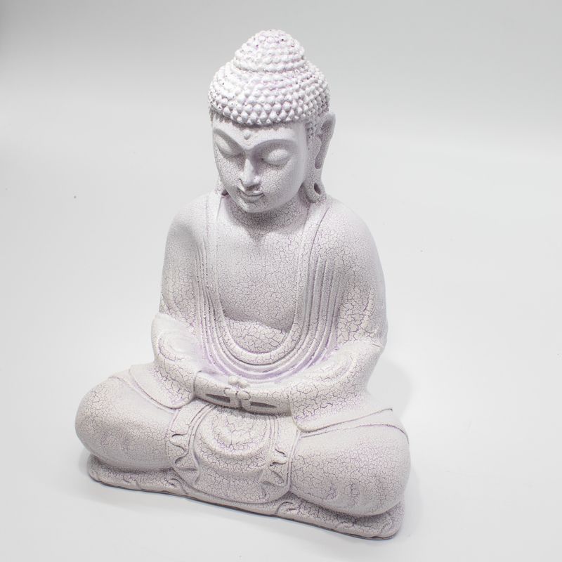 Meditatie Boeddha-lamp Lavendel Crackle - Ovaal Standaard