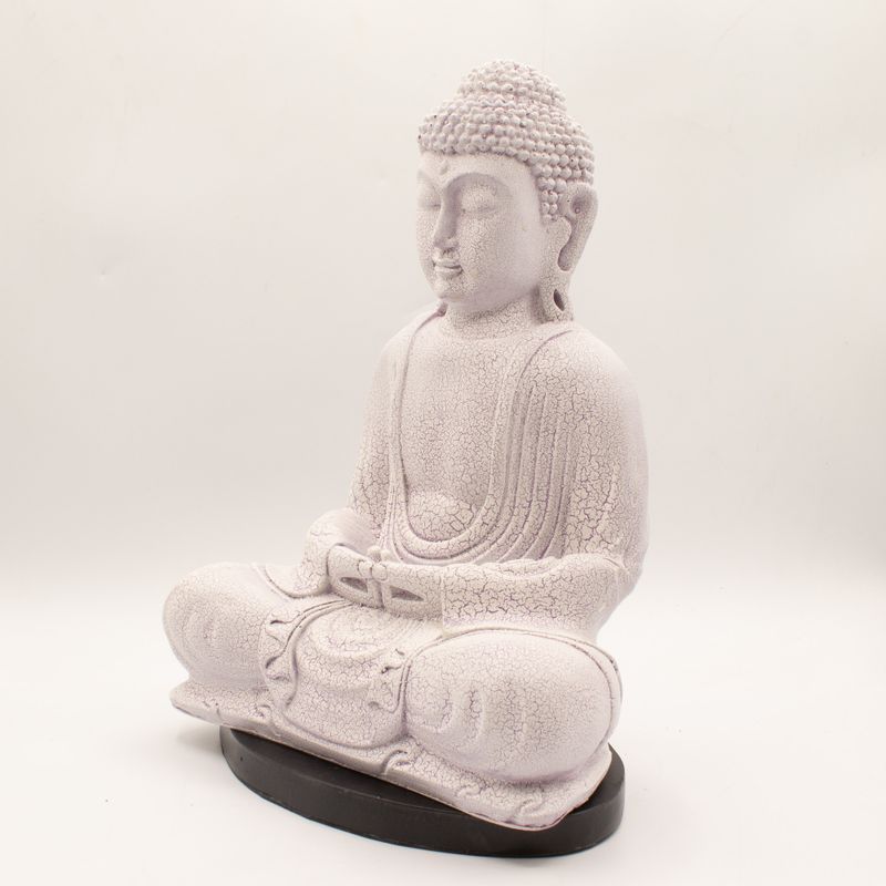 Meditatie Boeddha-lamp Lavendel Crackle - Ovaal Standaard