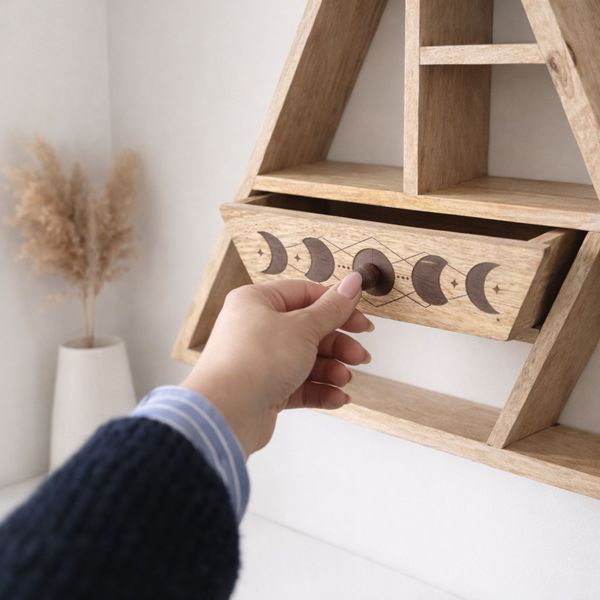 Driehoekige Wandplank met Lade