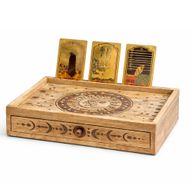 Zon Maan Gesneden Tarotdoos met Lade