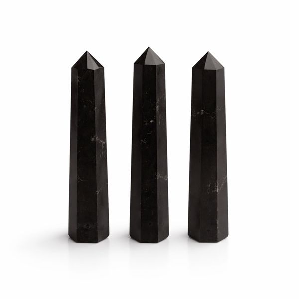 Edelsteen Zeszijdige Obelisk  – Zwarte Toermalijn – ca. 11 cm