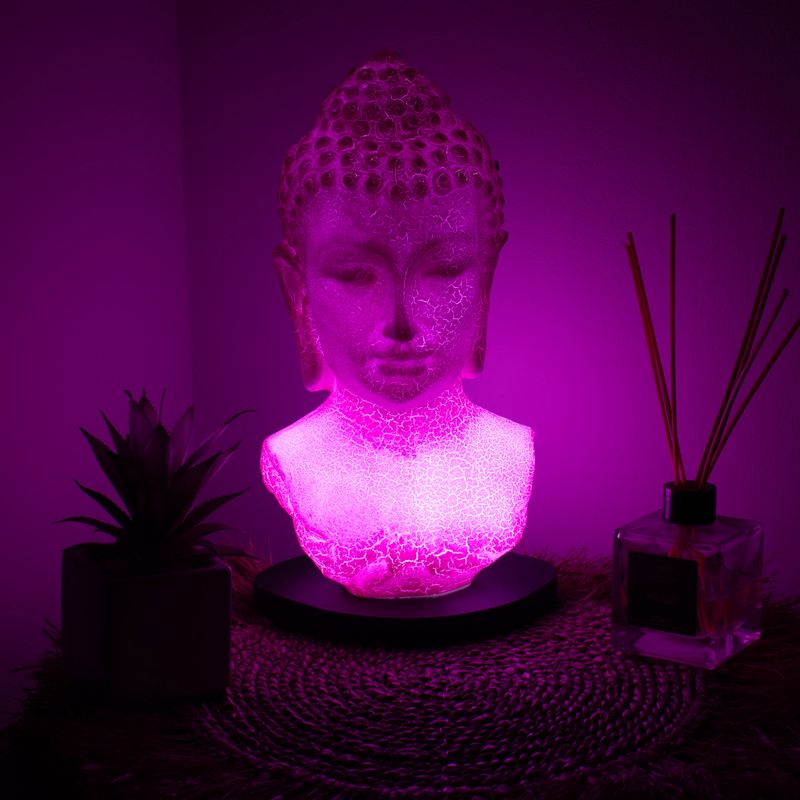 Boeddha borstbeeld lamp Kersenkleur Crackle - Ovale standaard