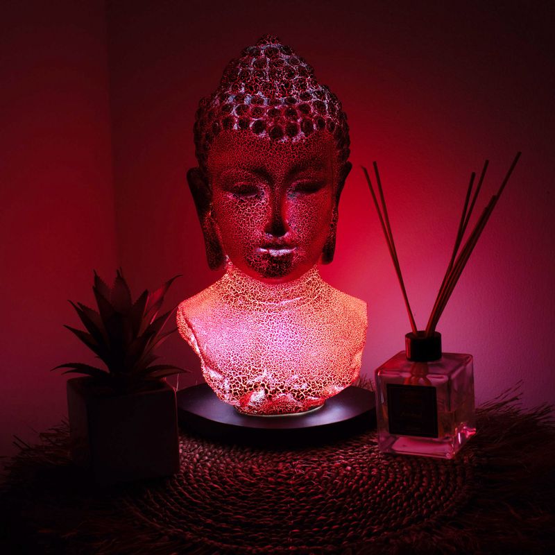 Boeddha-buste lamp Molton Lava - Ovale standaard