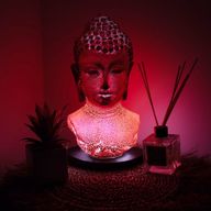 Boeddha-buste lamp Molton Lava - Ovale standaard