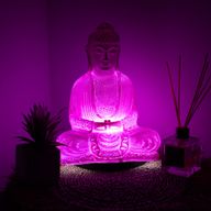 Meditatie Boeddha-lamp Cherry Crackle - Ovale Standaard