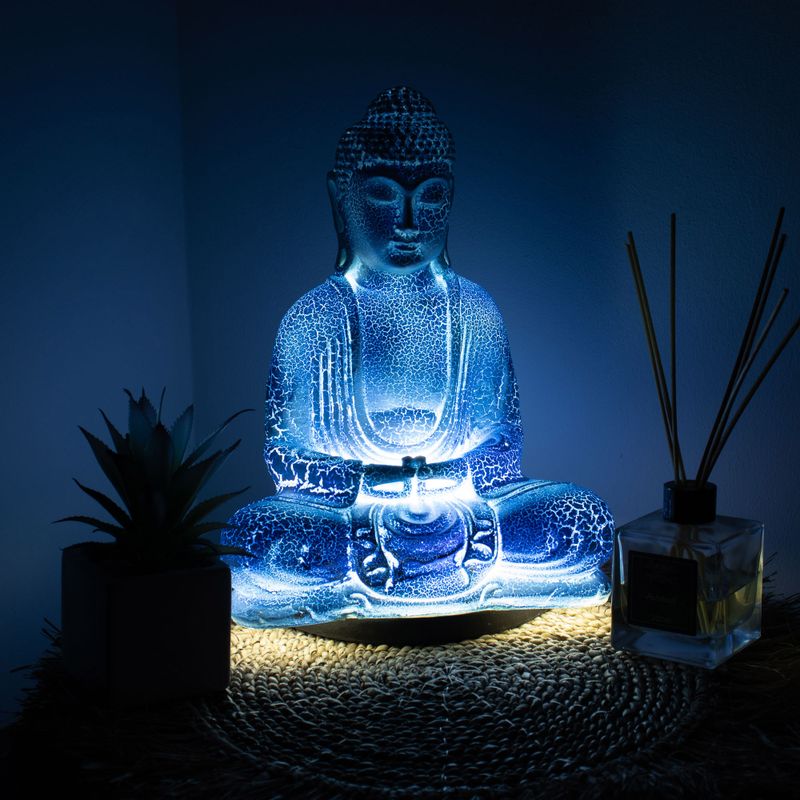 Medditation Boeddha-lamp Hemelsblauw - Ovale standaard