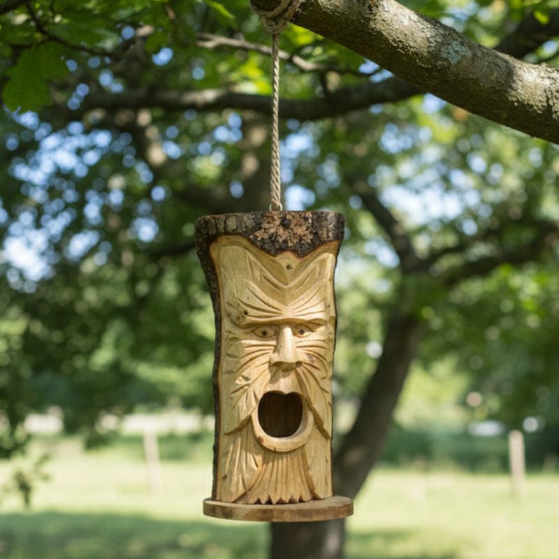 Vogelhuisje Boomstamgezicht – Groene Man