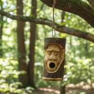 Boomstam Gezicht - Vogelhuisje - Boze Aap