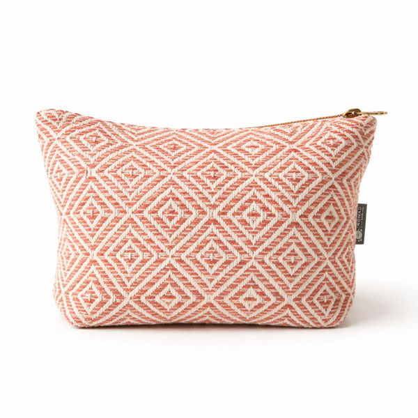 Nomad Sari Indiase Jacquard Toilettas - Koraal Doolhof