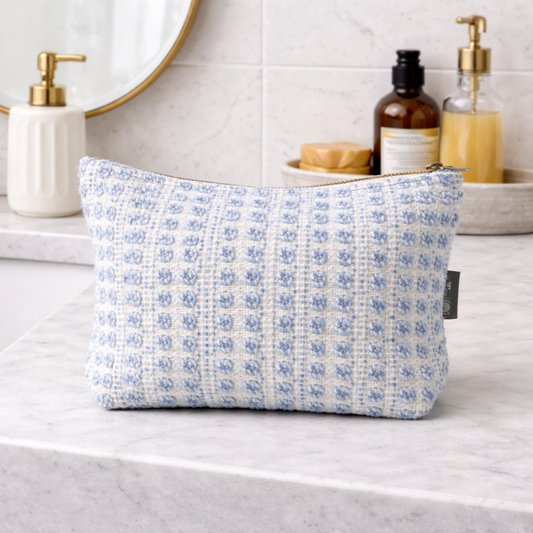 Nomad Sari Indiase Jacquard Toilettas – Indigo Echo