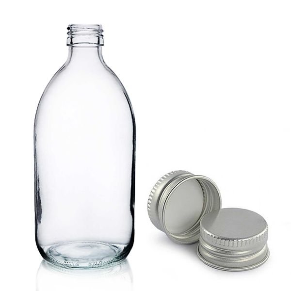 500ml Heldere Glazen Medicijnfles met Aluminium Dop