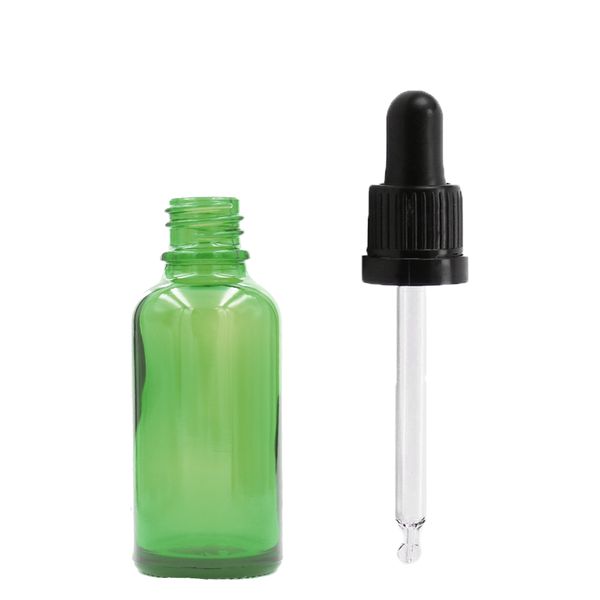 5ml Groene Glazen Druppelfles met Zwarte T/E Pipet