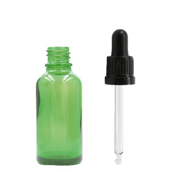 10ml Groene Glazen Druppelfles met Zwarte T/E Pipet