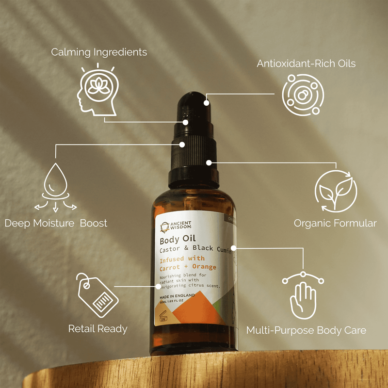 Biologische Lichaamsolie 50ml - Wortel & Sinaasappel
