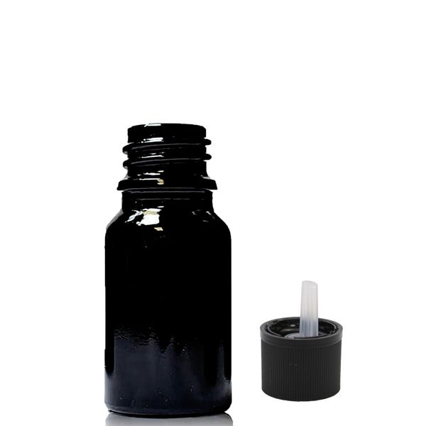 5ml Zwarte Glazen Druppelfles met Kindveilige Druppeldop