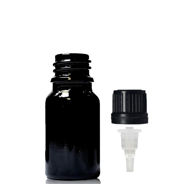 5ml Zwarte Glazen Druppelfles met Druppeldop