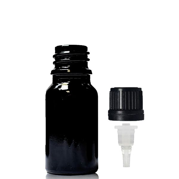 10ml Zwarte Glazen Druppelfles met Druppeldop