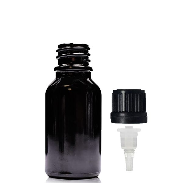 15ml Zwarte Glazen Druppelfles met Druppeldop