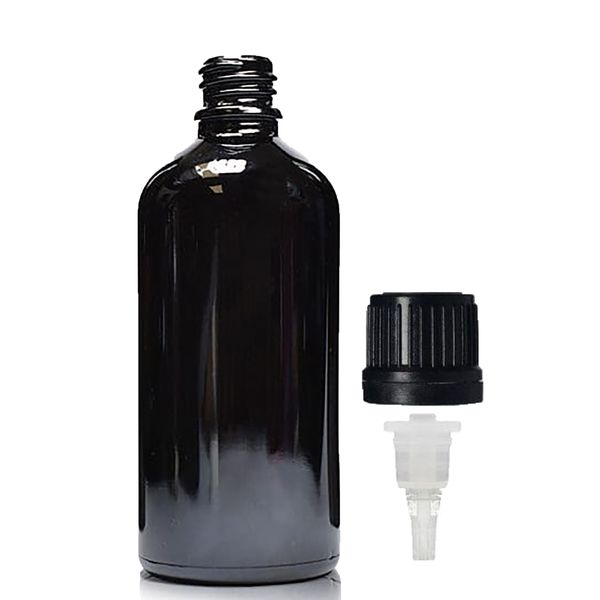 100ml Zwarte Glazen Druppelfles met Druppeldop