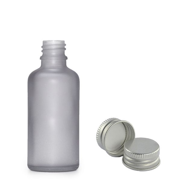30ml Mat Grijze Glazen Druppelfles met Aluminium Dop