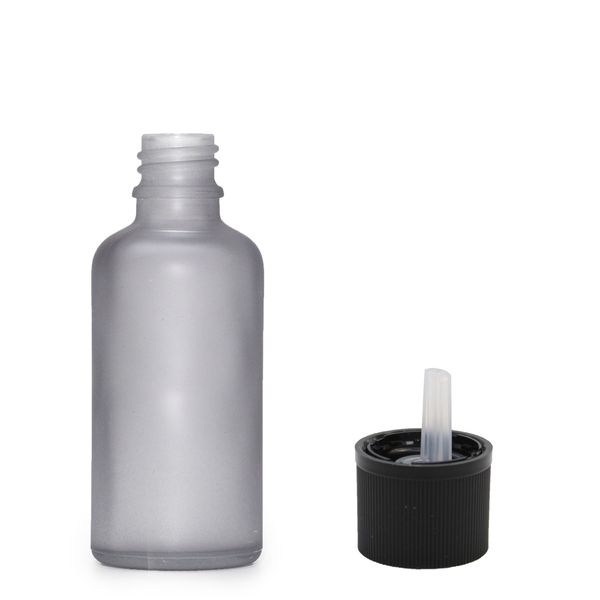 30ml Mat Grijze Glazen Druppelfles met Kindveilige Druppeldop