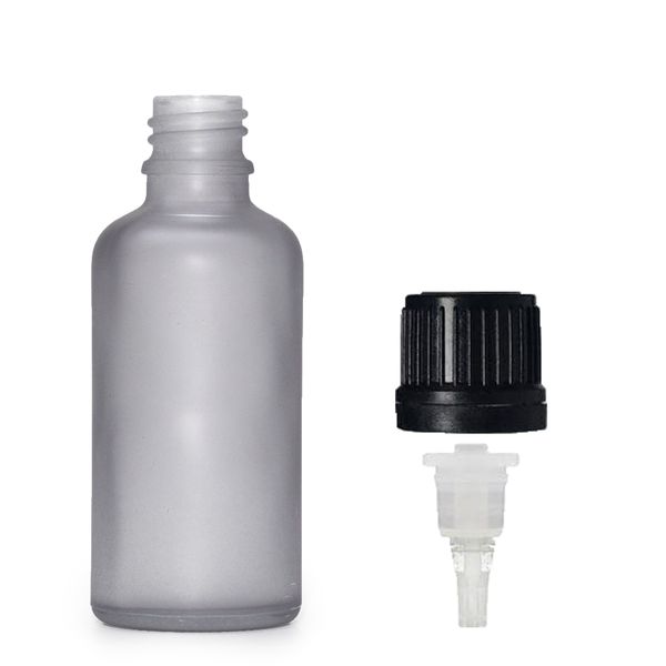50ml Mat Grijze Glazen Druppelfles met Druppeldop