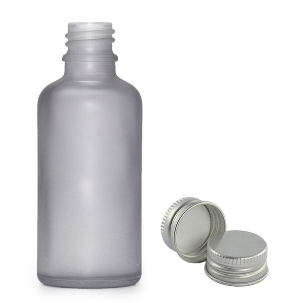 100ml Mat Grijze Glazen Druppelfles met Aluminium Dop