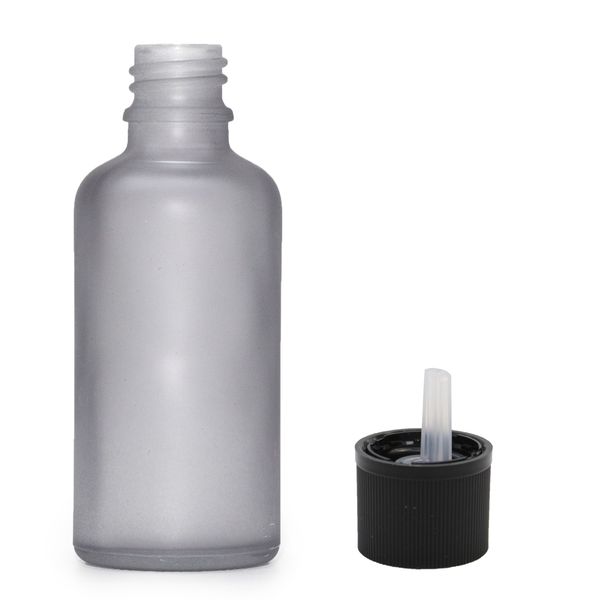 100ml Mat Grijze Glazen Druppelfles met Kindveilige Druppeldop
