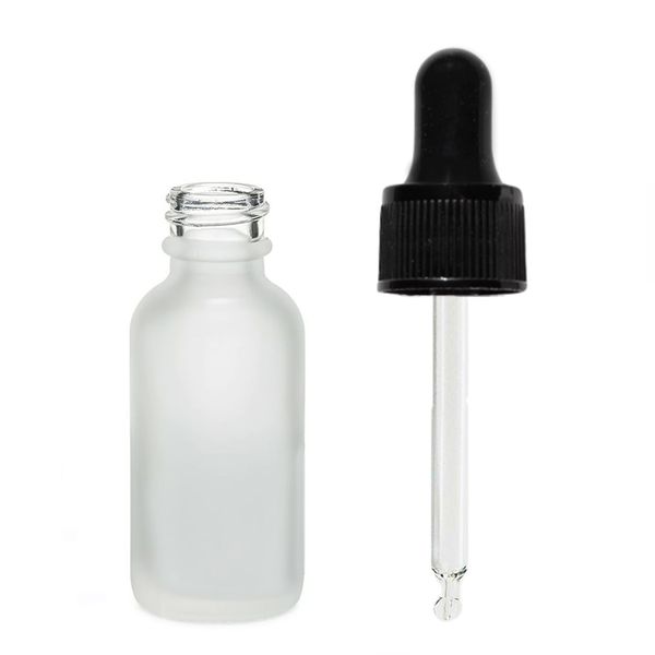 30ml Mat Witte Glazen Druppelfles met Zwarte Pipet