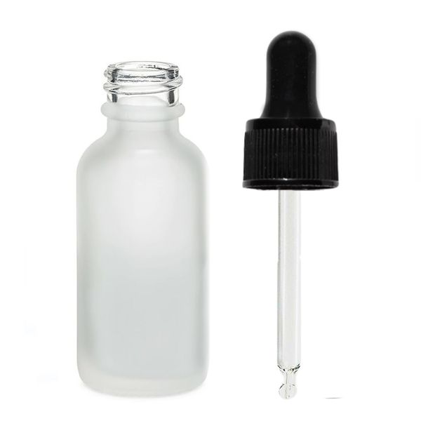 50ml Mat Witte Glazen Druppelfles met Zwarte Pipet