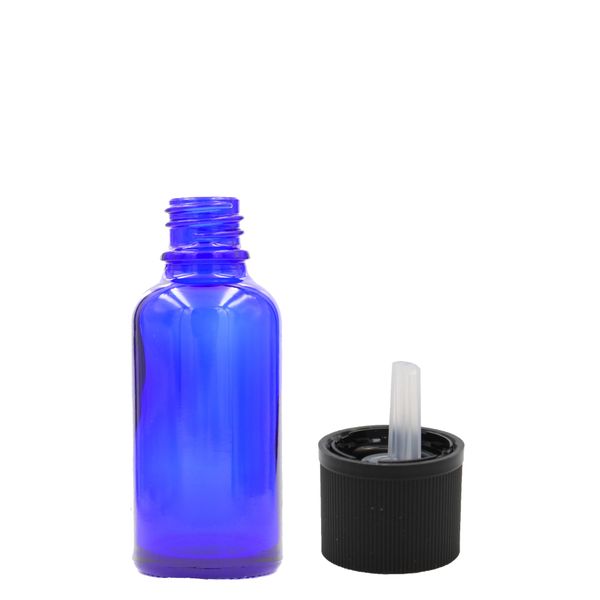 5ml Blauwe Glazen Druppelfles met Kindveilig Druppeldop