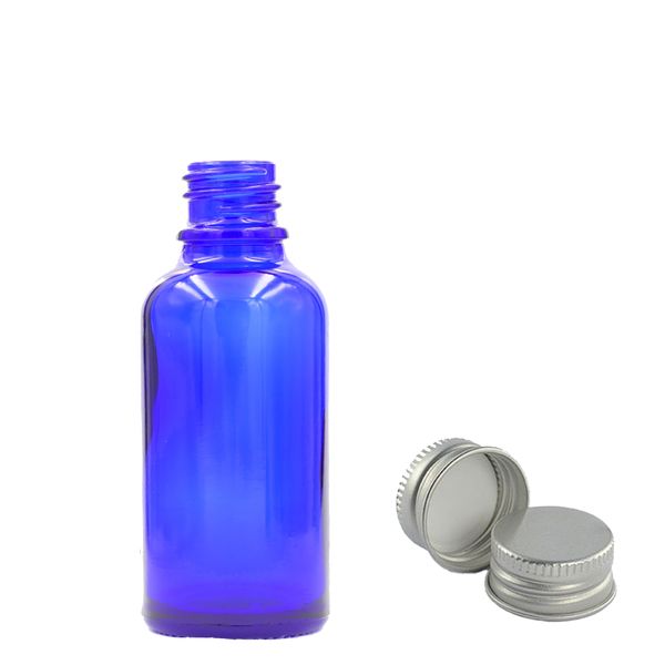 15ml Blauwe Glazen Druppelfles met Aluminium Dop