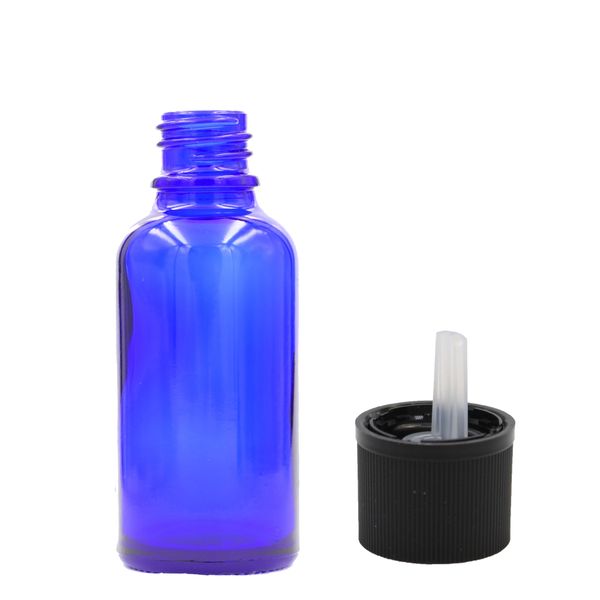 30ml Blauwe Glazen Druppelfles met Kindveilig Druppeldop
