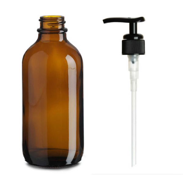 500ml Amber Glazen Boston Fles met Zwarte Pompdop