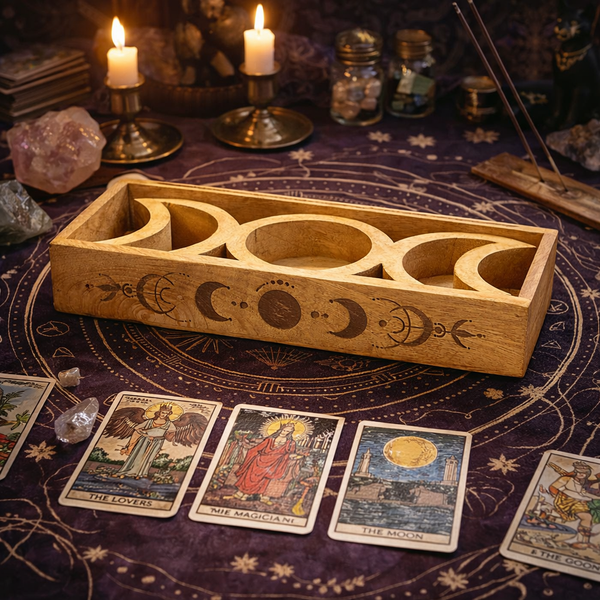 Maanfasen Tarotschaal met Kaarthouder