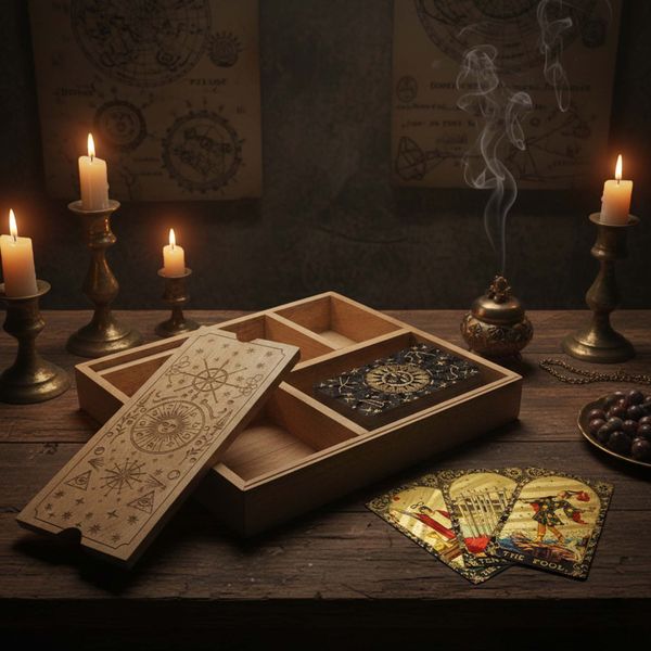 Vierdelige Tarotdoos met Kaarthouder