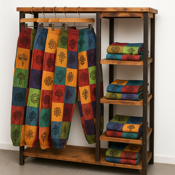 Paddenstoelenbroeken met Blokprint Designs Starterset met Gratis Kledingrek