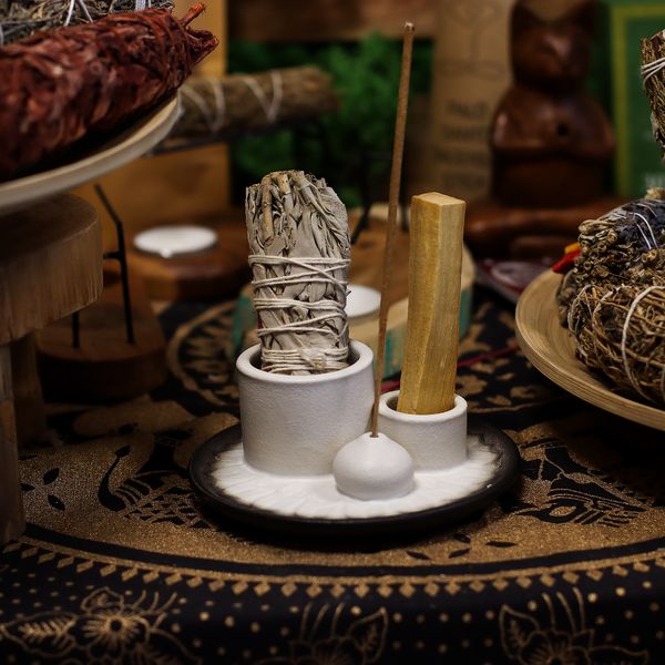 Keramische Palo Santo & Smudge Houders, Wierook & Smudge Sticks met Gratis Palo Santo Stokjes