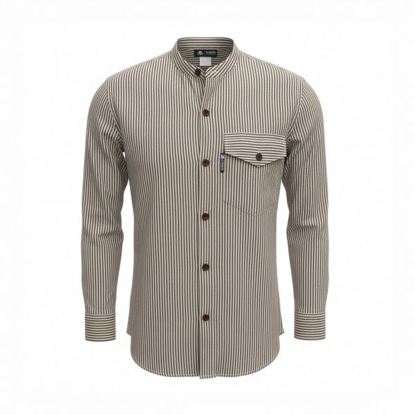 Nomad Sari Grandad Shirt – Grijs Steen – M