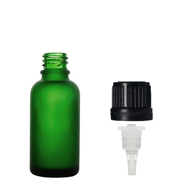 10 ml matgroene glazen pipetfles met pipetdop