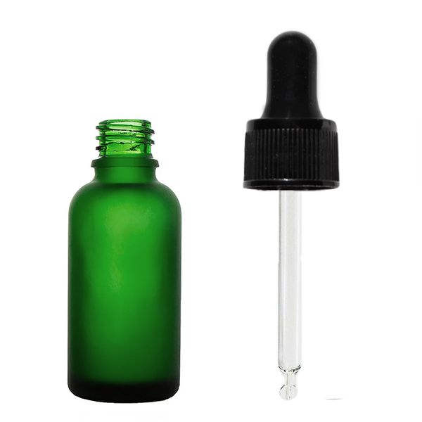 10ml matgroene glazen pipetfles met zwarte pipet