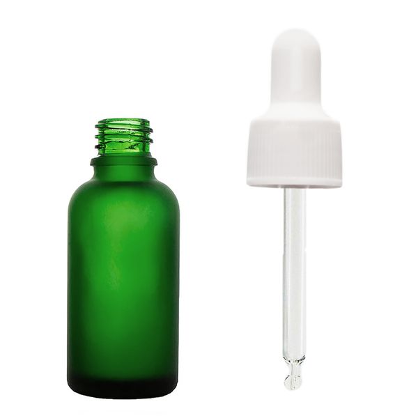 10 ml mat groen glazen pipetfles met witte pipet