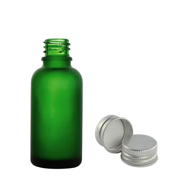 30ml matgroene glas pipetflesje met aluminiumdop